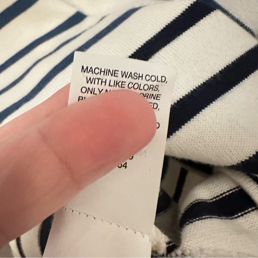 LL BEAN XSP Heritage Mariner striped collared woman 3/4 sleeve cotton top casual - Picture 9 of 14
